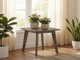 17" Square Side Table Solid Rubber Wood, Walnut Finish End Table for Living Room Bedroom 81817030