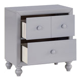 Transitional Gray Finish 1pc Nightstand of Drawers Wood knobs Turned Feet Modern Bedroom Furniture B011P294629