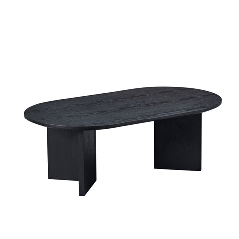 ZUN Length 39.37 Inch Modern Coffee Table,MDF Oval Coffee Table for Living Room,Small Coffee Table with W2582P217992