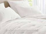 3-Piece Full/Queen Cotton Embroidered Quilt Set,White B035P408347