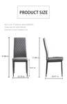 ZUN Light Gray modern minimalist dining chair leather sprayed metal pipe diamond grid pattern restaurant W29904666