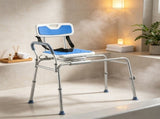 Sliding Shower Chair with Swivel Seat, 400 lbs Tub Transfer Bench with Padded Arms & Backrest, 83323186