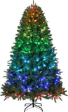 ZUN 6 FT Pre-lit Artificial Christmas Tree, APP Controlled Xmas Tree Hinged Branches with 330 RGB Lights 40315249