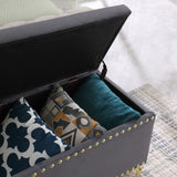 Large Storage Benches Set, Nailhead Trim 2 in 1 Combination Benches, Tufted Velvet Benches with Gold W1420104348
