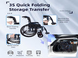 Aluminium multi-functional manual wheelchair. Hand brake. 24-inch quick detachable wheel. One-button W3121P298949