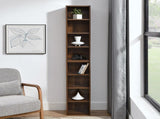 8-Tier Media Tower Rack, CD DVD Slim Storage Cabinet with Adjustable Shelves, Tall Narrow Bookcase W487P318934
