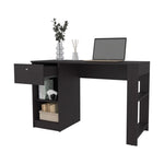 ZUN Sun City Computer Desk with a Drawer and Open Storage, Wengue B128P263730