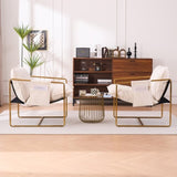 2 Sets 1 Case, Upholstered Hanging Armchair with Arm PocketsMetal frame, gold-plated craftsmanship, 91282753