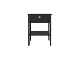 Nightstand, 1 Drawer, 1 Shelf, 4 Legs, Black Wengue B097P369428