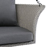GO 51.9" 2-Person Hanging Seat, Rattan Woven Swing Chair, Porch Swing With Ropes, Gray Wicker And WF531575AAA