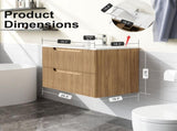 30" Wall Mounted Bathroom Vanity with Sink Floating Bathroom Cabinet Sink Combo, Soft-Close System, 95930407