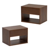 Wall mounted bedside table set of two - Walnut color W2181P160506