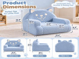 Kids Armchair Toddler Reading Sofa, Full Compression, Teddy Velvet Cute Blue Dog Shape Kids Sofa 66577418