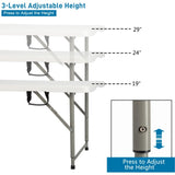 4ft Foldable Lift Patio Plastic Table White 23561282