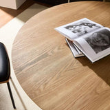 46.45 inch MDF Dining Table for Dining Room Round Dinner Tables Mid-Century Modern Table OAK W876P254359