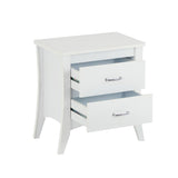 MDF Wooden Nightstand with 2 Drawers in White Finish B016P253796