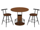 3-Piece Bar Table and Stool Set 31.5-inch round bar table two stools Compact wooden dining bar 51978096