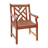 Lidwina Reddish Brown Tropical Wood Patio Armchair B093121210