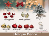 22in Tabletop Christmas Tree with Light Artificial Small Mini Red Christmas Decoration with Flocked 91131217