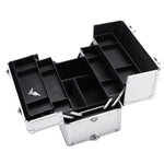 ZUN 3 in 1 Aluminum Cosmetic Makeup Case Tattoo Box Silver 05913846