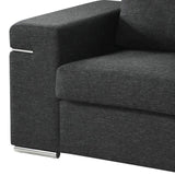 Gianna Black Linen Fabric Arm Chair B061P184125