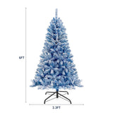6FT Pre-Lit Hinged Artificial Fir ChristmasTree, Xmas Snow Flocked Artificial Holiday Christmas PX292921AAM