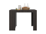 Lacour Kitchen Island, Kitchen Bar Table with 3-Side Shelves, Dark Walnut B097P474295