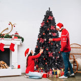 7.5 FT Artificial Christmas Tree with DIY 350 Warm White LED Lights, Hinged Xmas Pine Tree with Tree 47530637