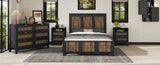 Farmhouse Wooden Platform Full Size Bed, Modern Platform Bed with Wooden Strip Decoration, Plywood WF530905AAB