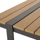 ZUN Outdoor Dining Table, Gray + Natural 70497.00GRY