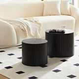 Nested table set 2 pieces, MDF coffee table set Living room/lounge area, black W2085123990