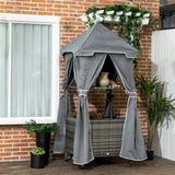 Portability Poolside Towel Holder Rack with Covered - Gray 34056614