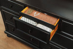 ZUN Transitional Black Dresser of 7 Drawers Jewelry Tray Traditional Design Bedroom Wooden Furniture B011P143959