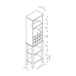 ZUN Wine Cellar, Bar Display Cabinet with Wine Glass Holder, Wine Bottle Compartment fits 12 Bottles B107130812