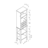 ZUN Wine Cellar, Bar Display Cabinet with Wine Glass Holder, Wine Bottle Compartment fits 12 Bottles B107130812