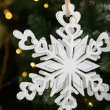 6PCS Set Christmas Tree Ornaments 6.1x1.8x6.3in Iron Snowflake Hanger Decorative Hanging Pendant for 26343927