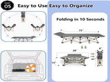Foldinging Cot with Pillow, 75" x 28" Heavy Duty Folding Bed Cot with Carry Bag for Traveling 64506910