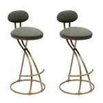 ZUN Round Bar Stool Upholstered Dining Stools for Kitchen Counter Set of 2 Modern Dining Chairs with W1757P227877