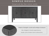 Adjustable Shelf Storage Sideboard with 3 Retro Metal Handles and 4 Pinewood Legs, for N711P261460E