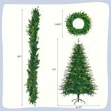 6FT Pre-Lit Aspen Fir Artificial Christmas Tree with Wreath & Garland,Grass Green Xmas Tree with 380 N704P198430F