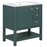 ZUN 30inch Transitional Style Bathroom Vanity Cabinet Combo with Ceramic Sink 27753164