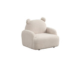 Raelynn 25.5"W Beige Sherpa Bear-Shaped Kids Armchair B061P236766