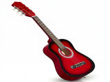 Turn red 30-inch Round Acoustic Guitar with Picks, Strings, Capo, Case, Tuner, and Strap 55503979