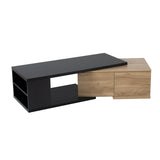 ZUN 47.2''-57''W Coffee Table with 2 Storage Drawers, Dual-tone Wood Center Table with 58937156