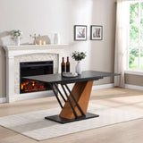 61.81 inch Extendable Dining Table, Modern Geometric Rectangular Table with Sturdy Metal W2317P251950