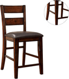 ZUN Dark Cherry Set of 2pcs Counter Height Dining Chairs Bold & Sturdy Design Chairs Dining Room B011P237465