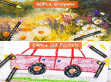 140Pcs Art Supplies Kit with Wooden Case, Drawing Painting Set Includes Colored Pencils, Oil 85998406