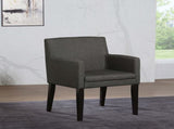 Set of 2 Charcoal Grey Fabric Upholstered Dining Arm Chairs, Grey B016P227286