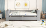 Twin Size Daybed with Shelves and Drawers, Gray WF324220AAE
