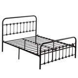 ZUN Single-Layer Curved Frame Bed Head and Foot Tube with Shell Decoration Queen Black Iron Bed 83008201